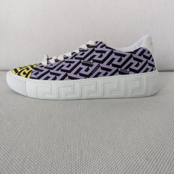 Versace La Greca Coated Canvas Sneakers - Picture 6 of 11